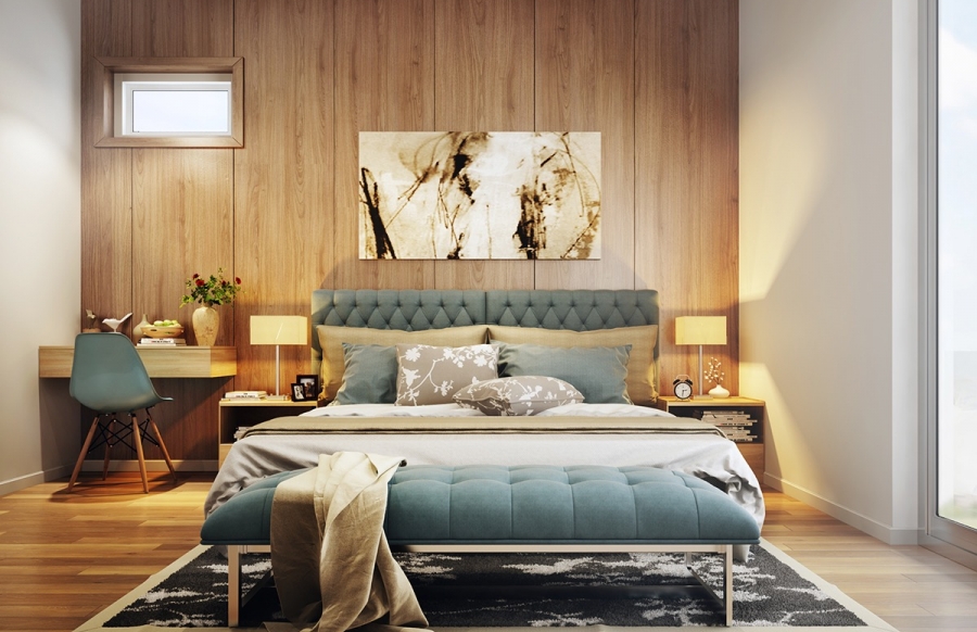 Thiết kế phòng ngủ đẹp từ những vách tường gỗ ấn tượng 